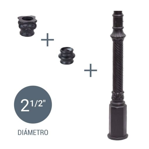 k2.5s Kit 25 pulg. Base salomonica nudo y capitel chico sin pintar con allen 1 1